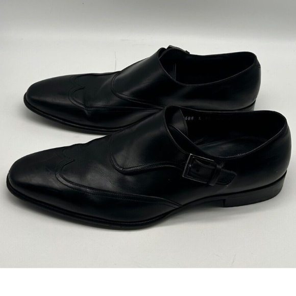 Salvatore Ferragamo black leather single strap monk dress shoe sz 10.5 b main image 8